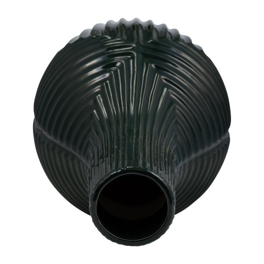 Sagebrook 16" Ceramic Tribal Vase - Forest Green