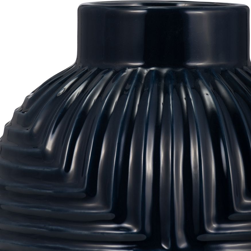 Sagebrook 11" Ceramic Tribal Vase - Navy Blue