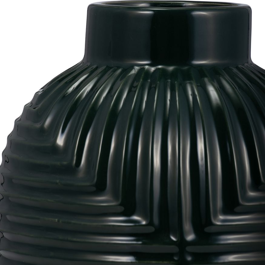 Sagebrook 11" Ceramic Tribal Vase - Forest Green