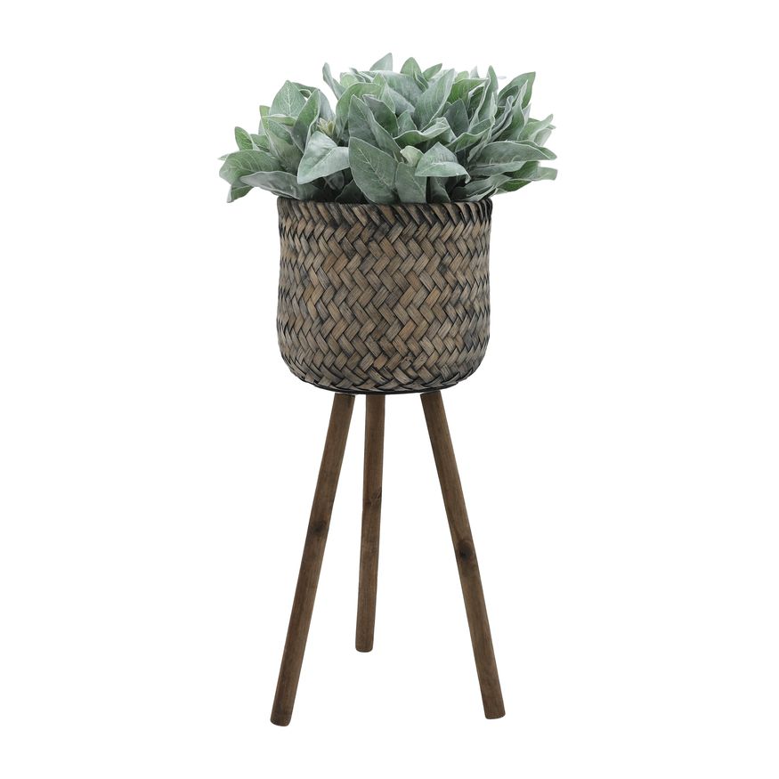 Sagebrook™ Bamboo Planters On Stands (Set Of 2) - Brown/Black