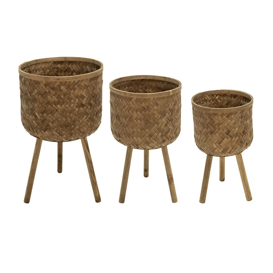 Sagebrook Bamboo Planters (Set Of 3)