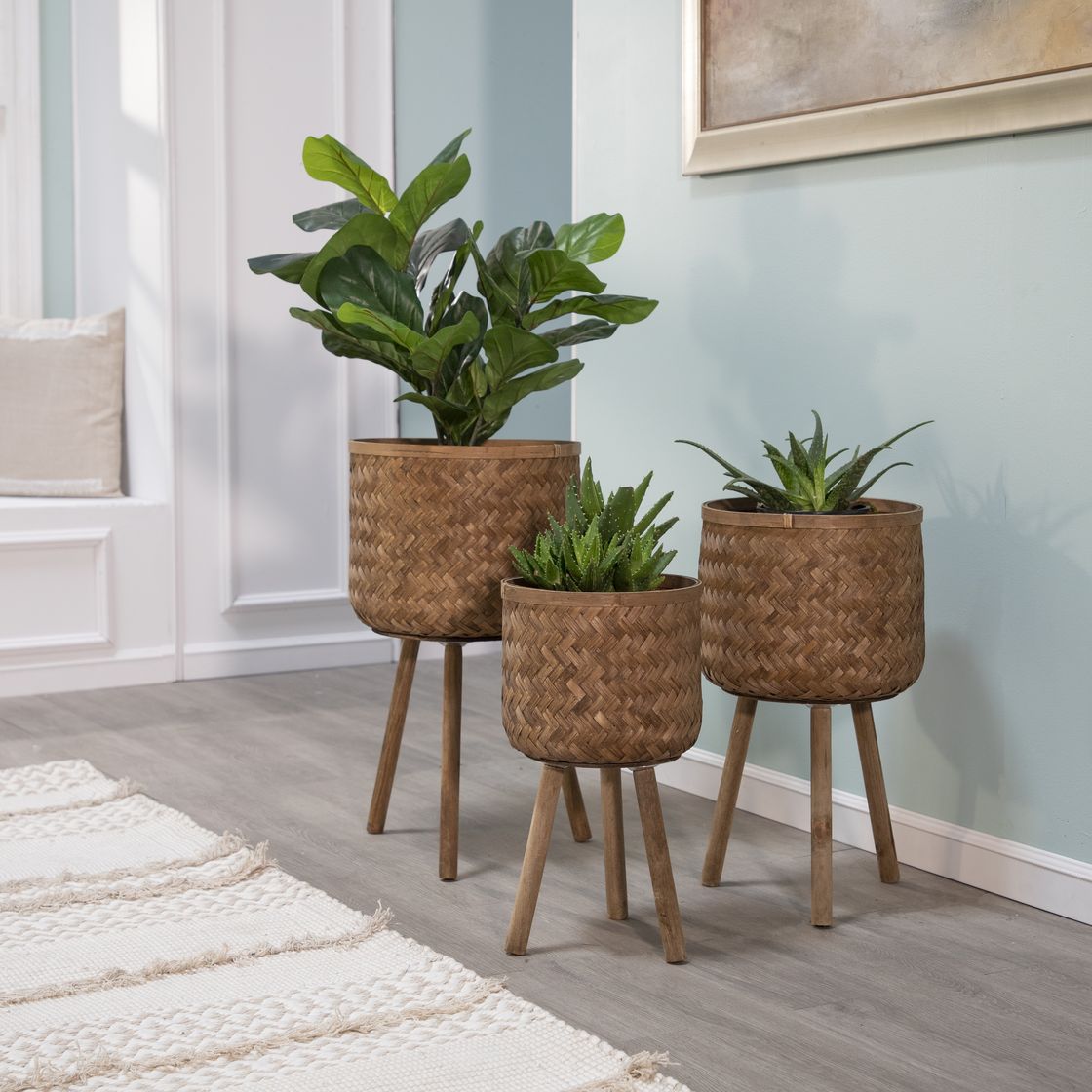 Sagebrook™ Bamboo Planters (Set Of 3) - Brown