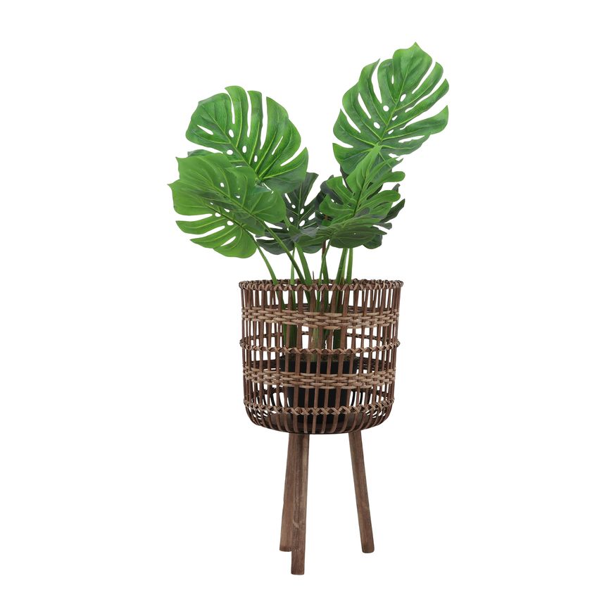 Sagebrook Bamboo Planters (Set Of 3) - Brown/Beige