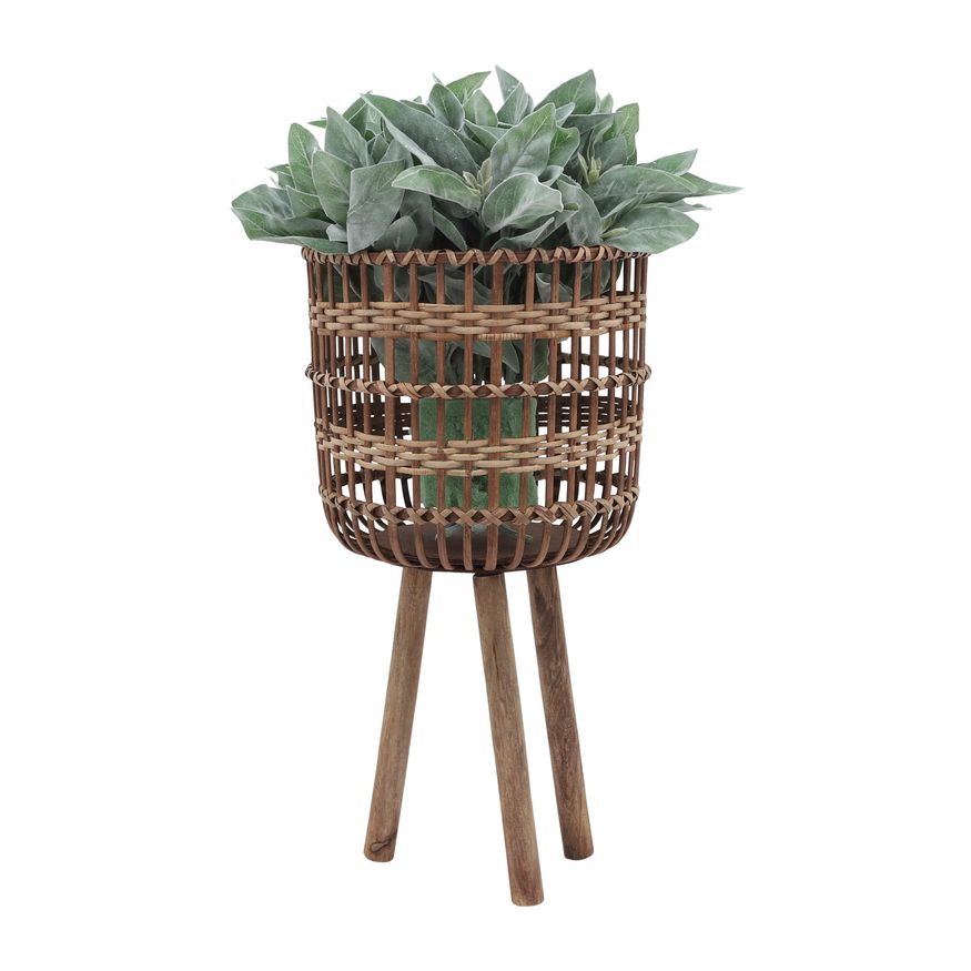 Sagebrook Bamboo Planters (Set Of 3) - Brown/Beige