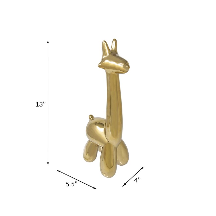 Sagebrook Giraffe Balloon Animal - Gold