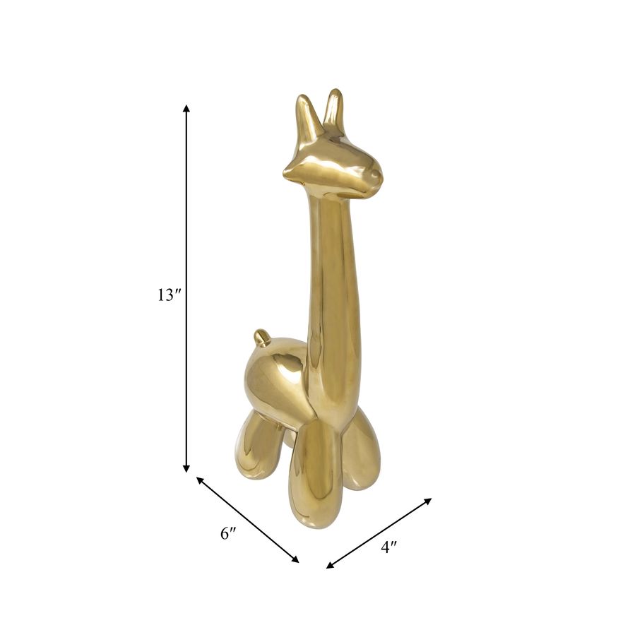 Sagebrook Giraffe Balloon Animal - Gold