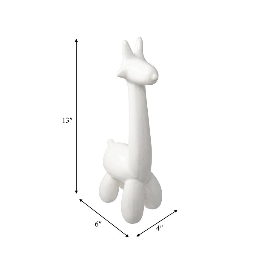 Sagebrook Giraffe Balloon Animal - White