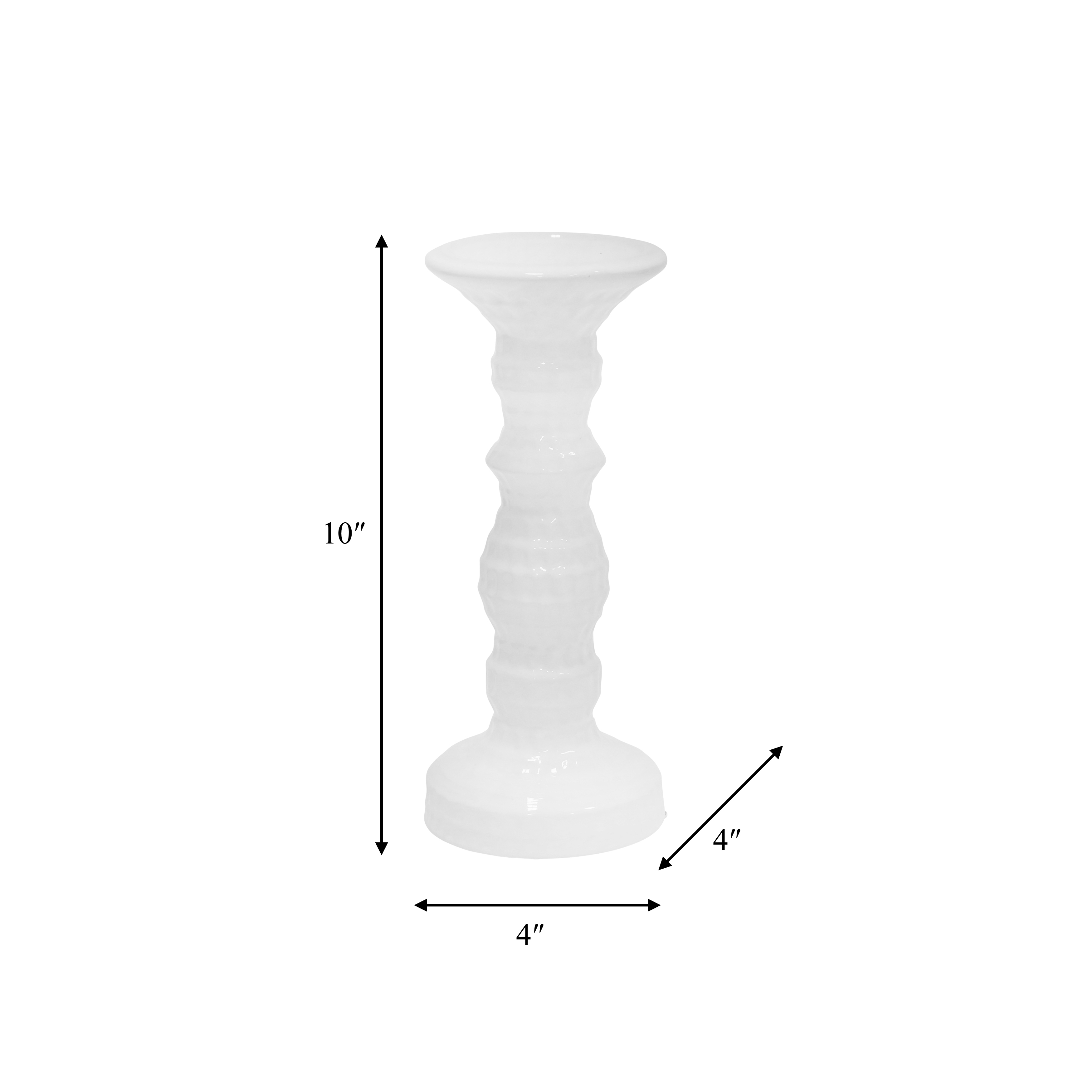 Sagebrook 9.75" Dimpled Candle Holder - White