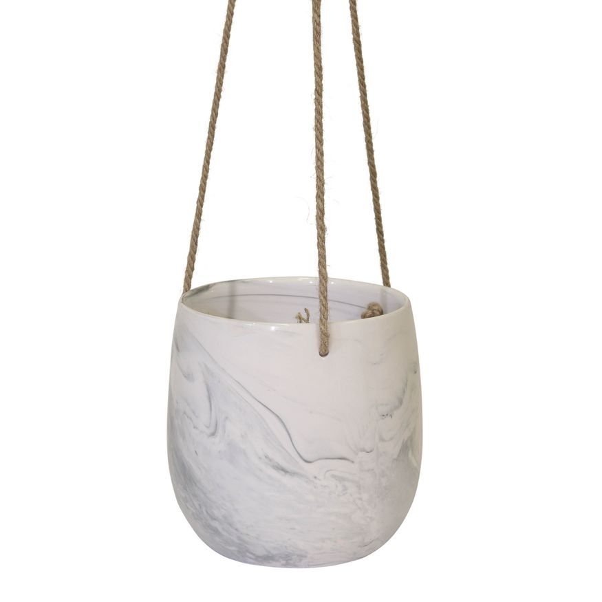 Sagebrook Hanging Gray Marble Planter