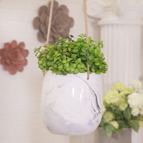 Sagebrook Hanging Gray Marble Planter