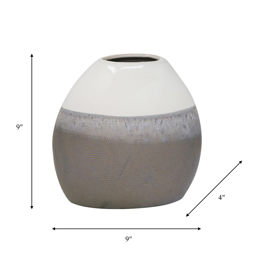 Sagebrook 9" Ceramic Vase - Multi Gray