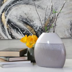 Sagebrook 9" Ceramic Vase - Multi Gray