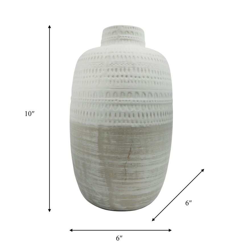 Sagebrook 10" Ceramic Tribal Vase