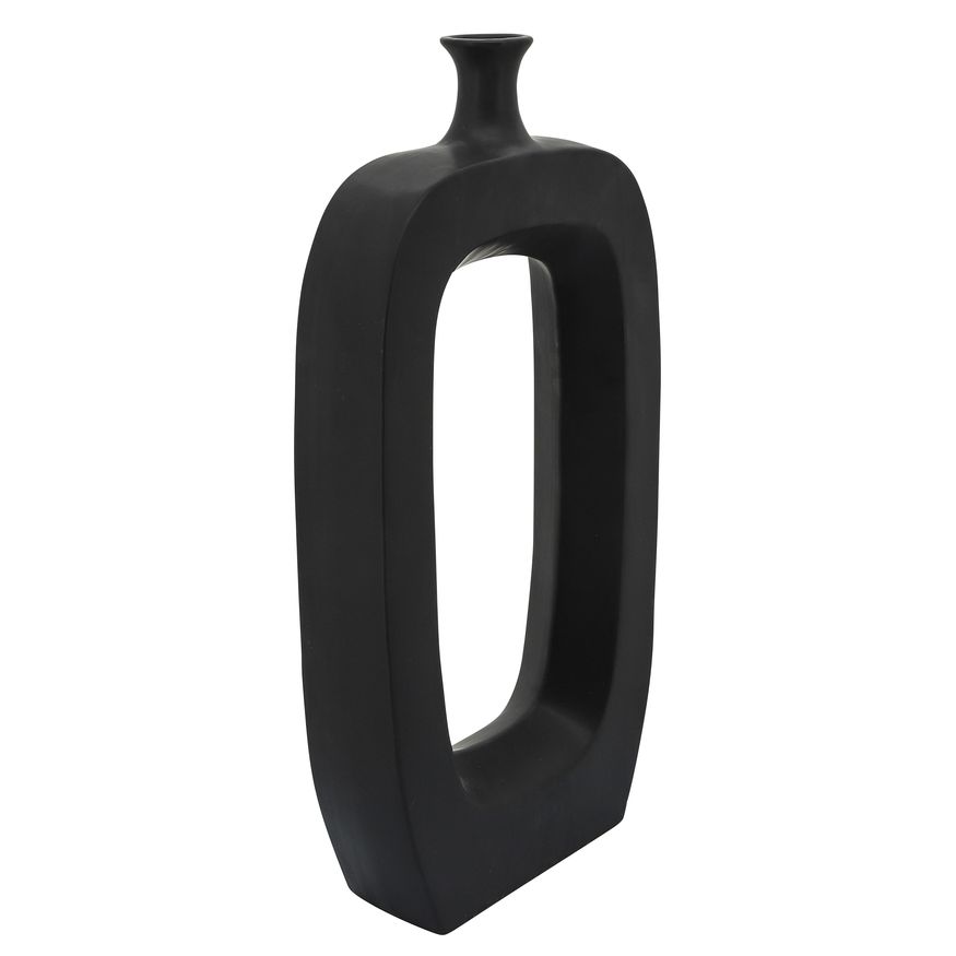 Sagebrook 24" Ceramic Vase With Cut-out - Black