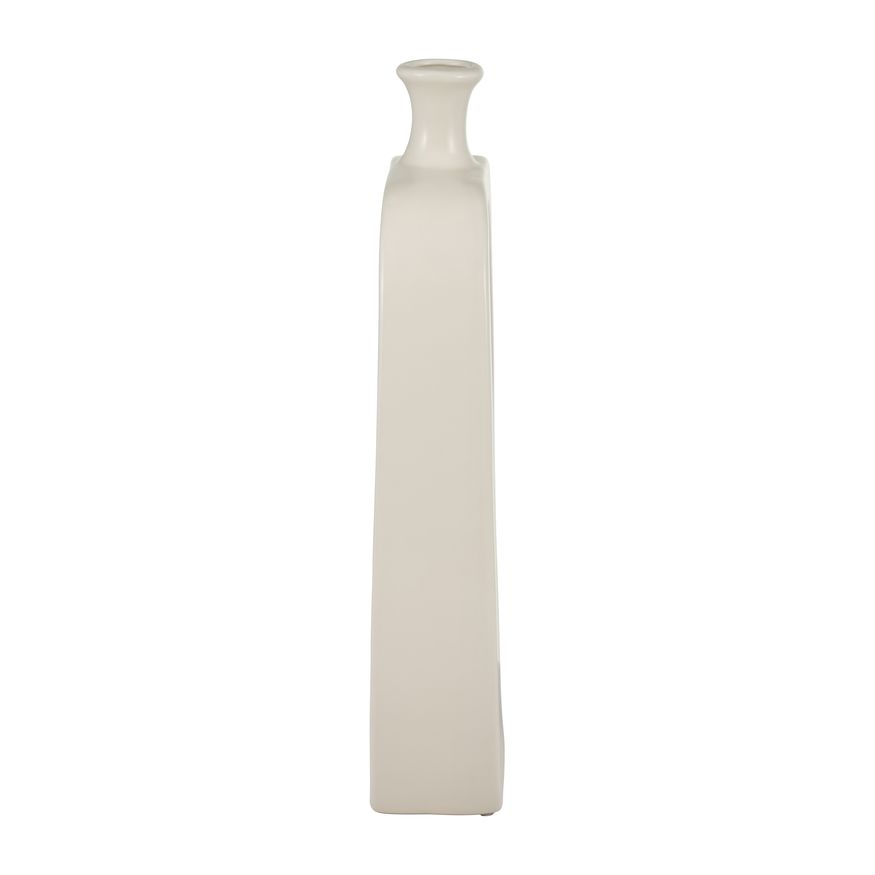 Sagebrook 18" Ceramic Vase With Cut-out - Cream