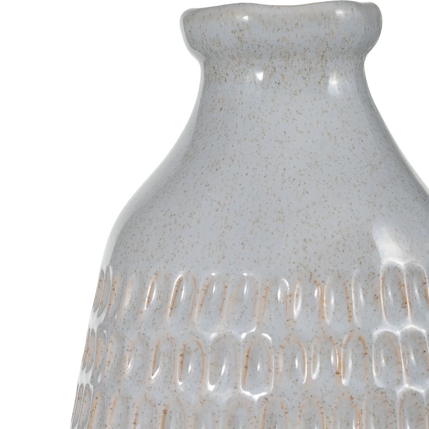 Sagebrook 16" Ceramic Dimpled Vase - Oatmeal