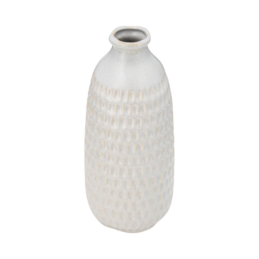 Sagebrook 12" Ceramic Dimpled Vase - Oatmeal