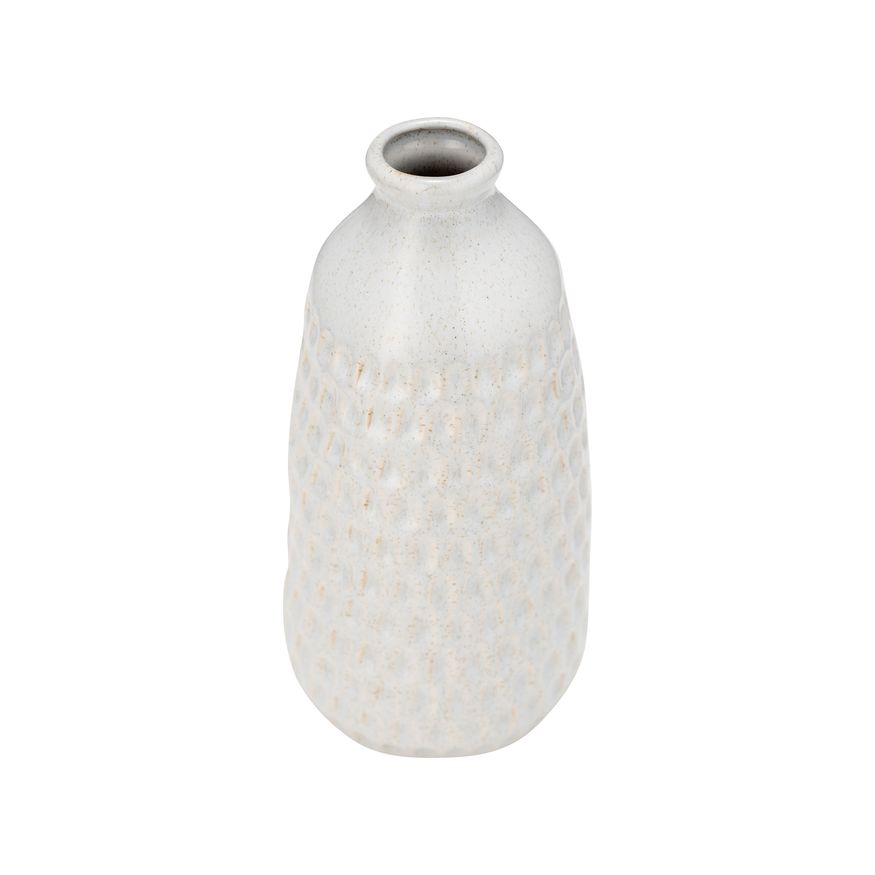 Sagebrook 9" Ceramic Dimpled Vase - Oatmeal