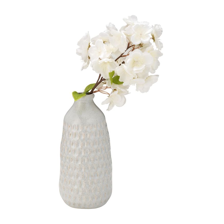 Sagebrook 9" Ceramic Dimpled Vase - Oatmeal