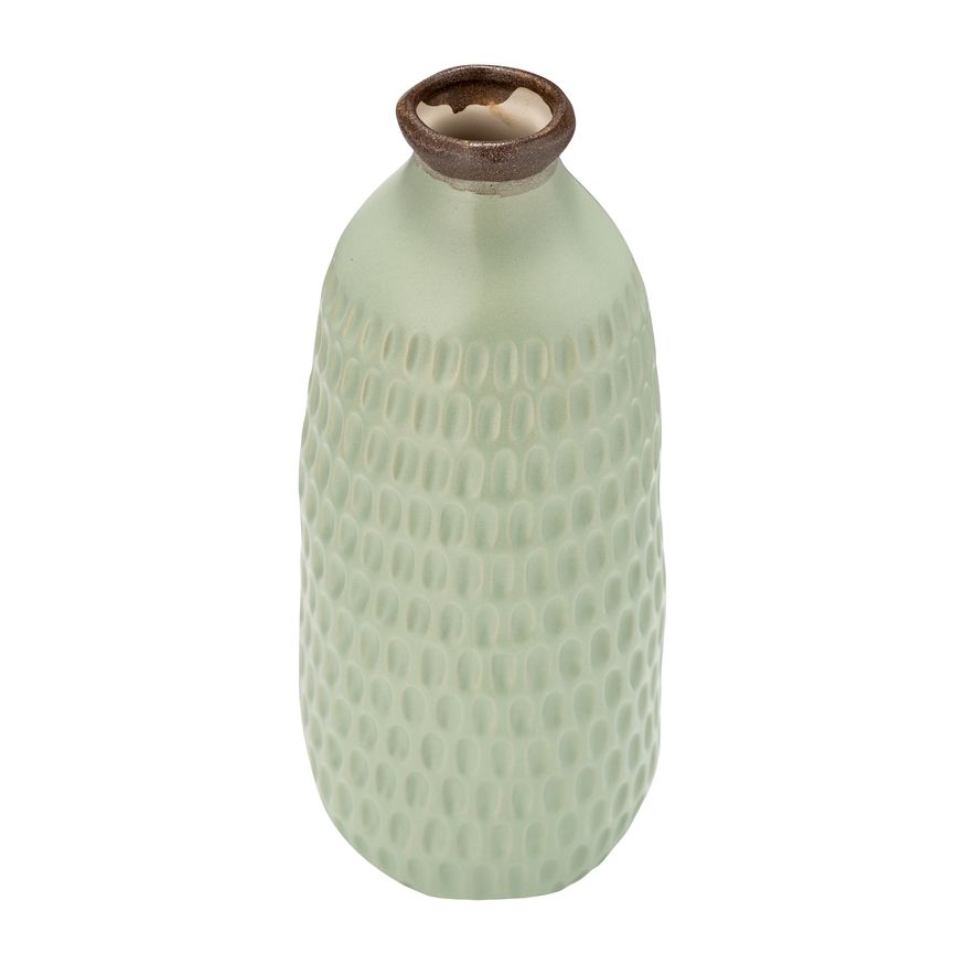 Sagebrook 12" Ceramic Dimpled Vase - Green