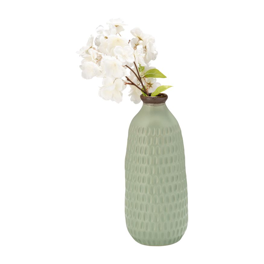 Sagebrook 12" Ceramic Dimpled Vase - Green