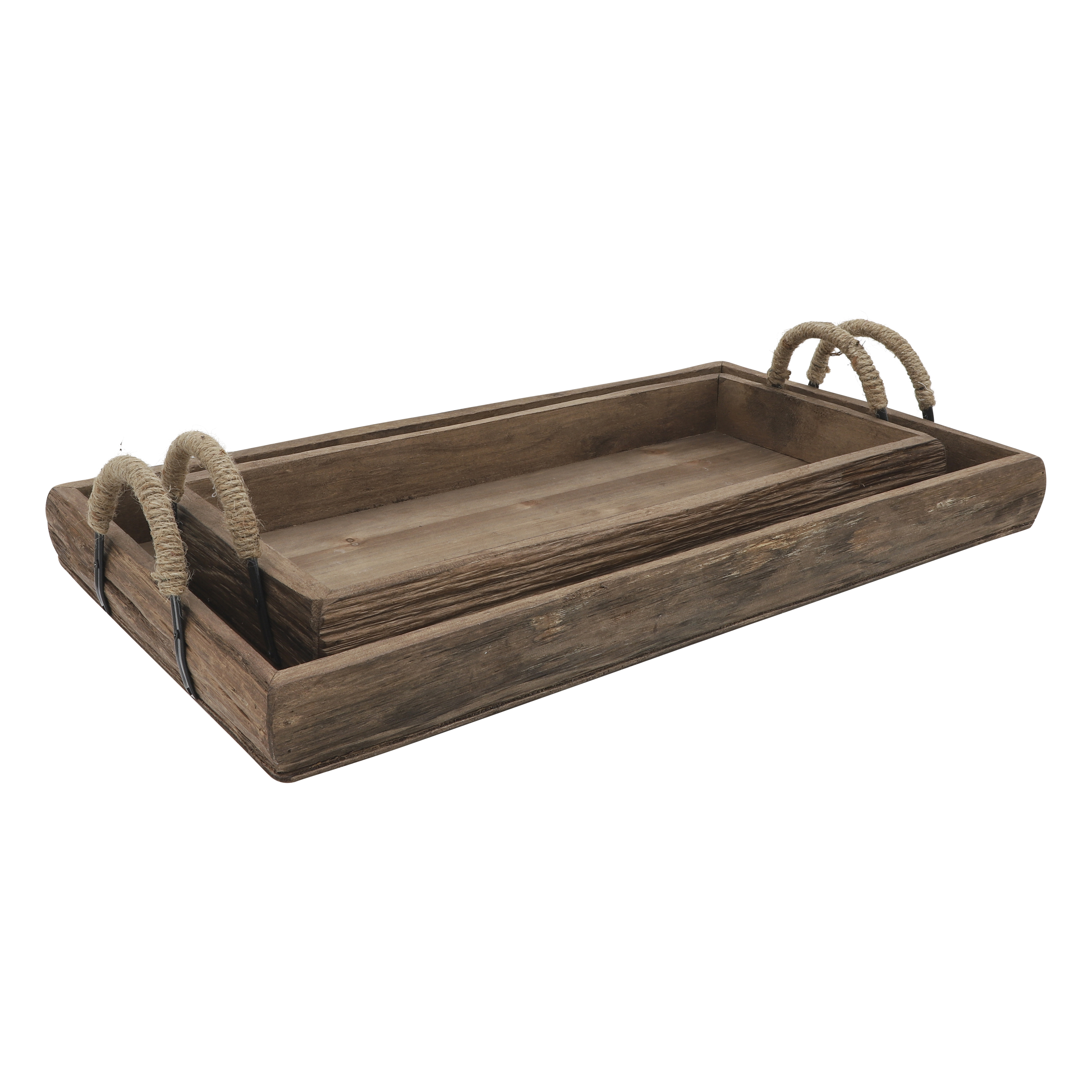 Sagebrook Wood Trays (Set Of 2)