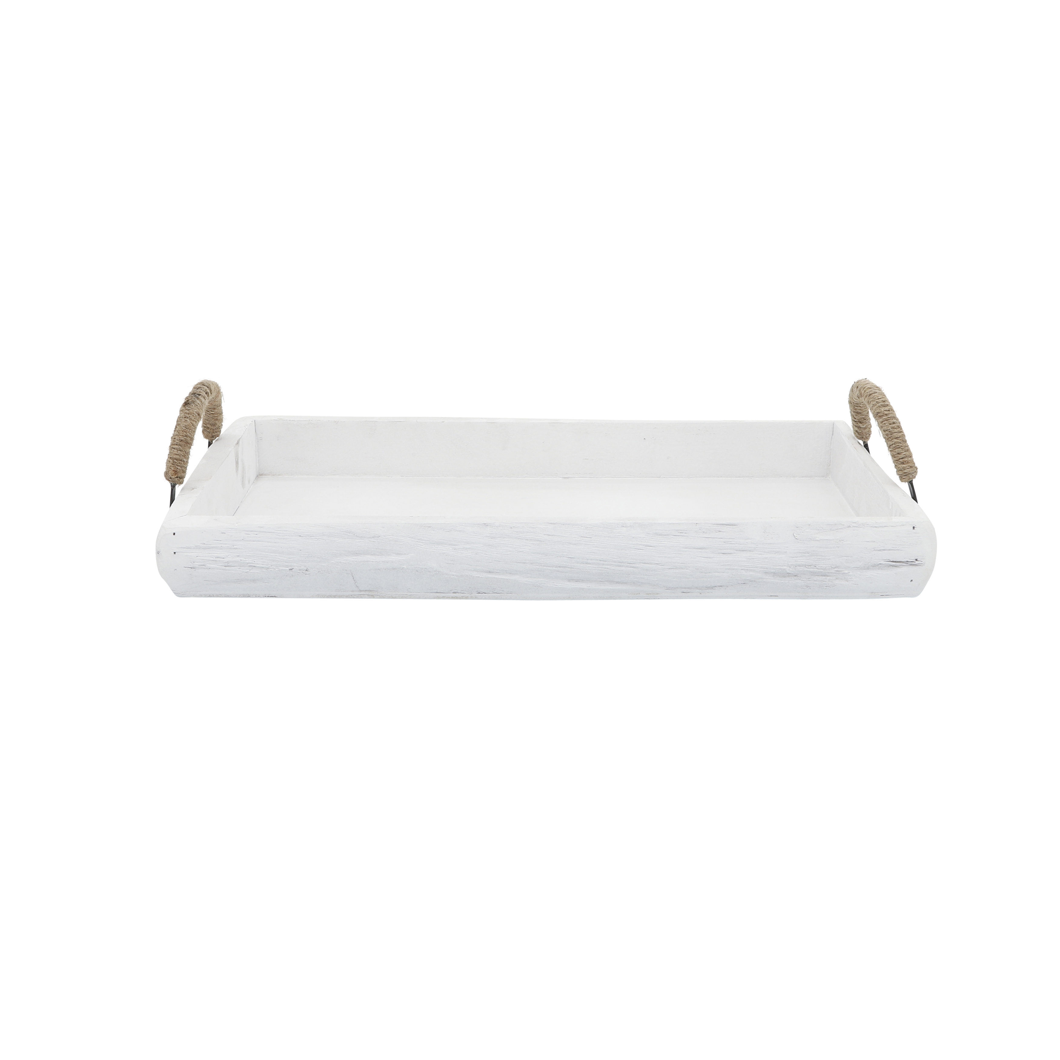 Sagebrook Wood Trays (Set Of 2) - White Wash