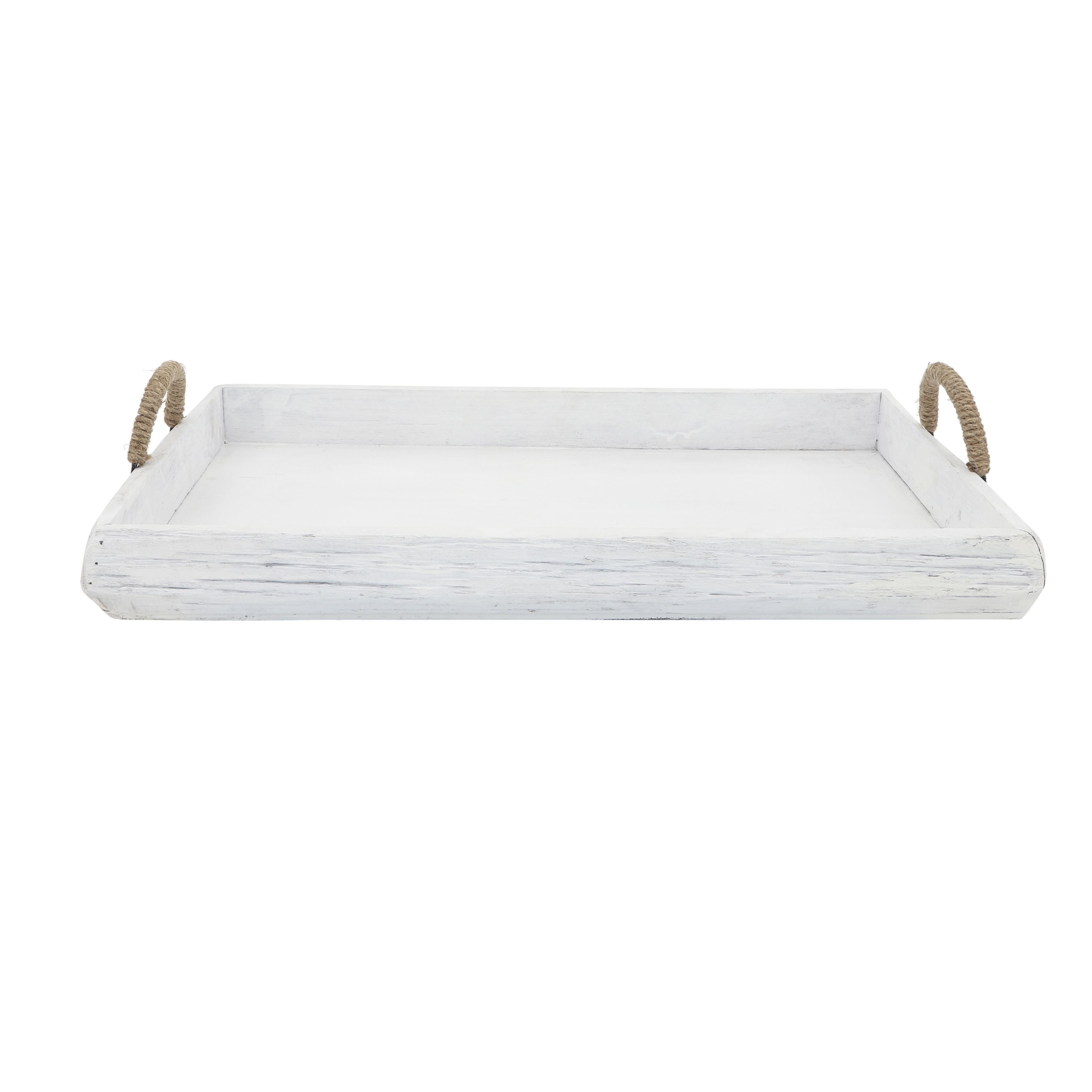 Sagebrook Wood Trays (Set Of 2) - White Wash