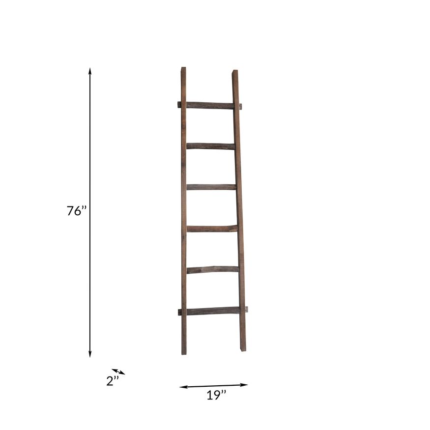 Sagebrook 76" Wooden Decorative Ladder - Brown