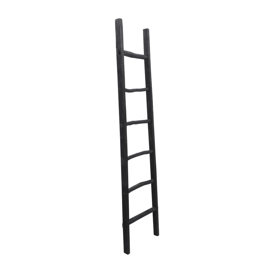 Sagebrook 76" Wooden Decorative Ladder - Black