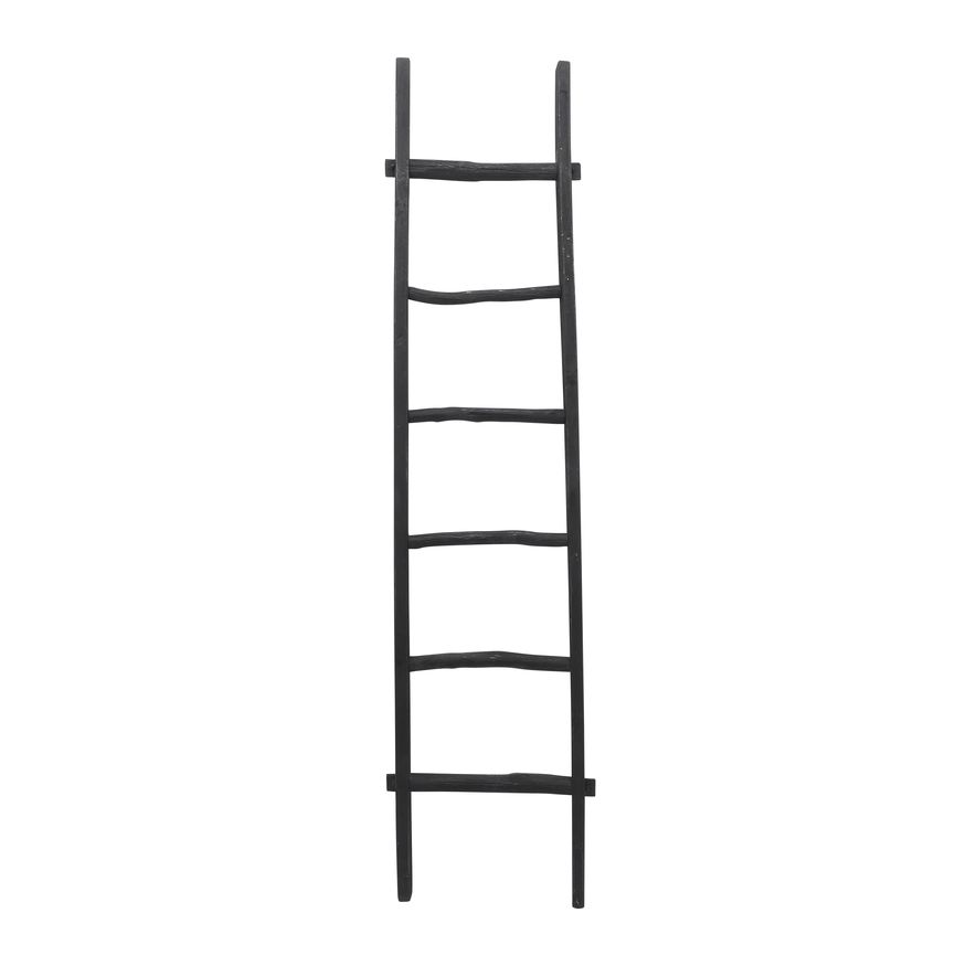 Sagebrook 76" Wooden Decorative Ladder - Black