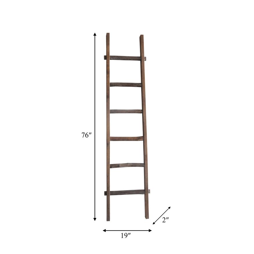 Sagebrook 76" Wooden Decorative Ladder - Brown