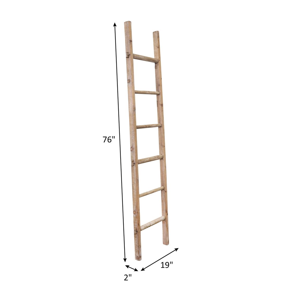 Sagebrook 76" Wooden Decorative Ladder - Light Brown