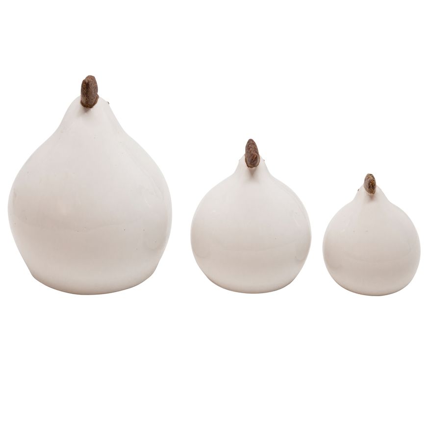 Sagebrook - Ceramic Roosters (Set Of 3) in White