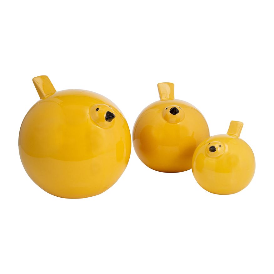 Sagebrook™ 7.5" Ceramic Birds (Set Of 3) - Yellow