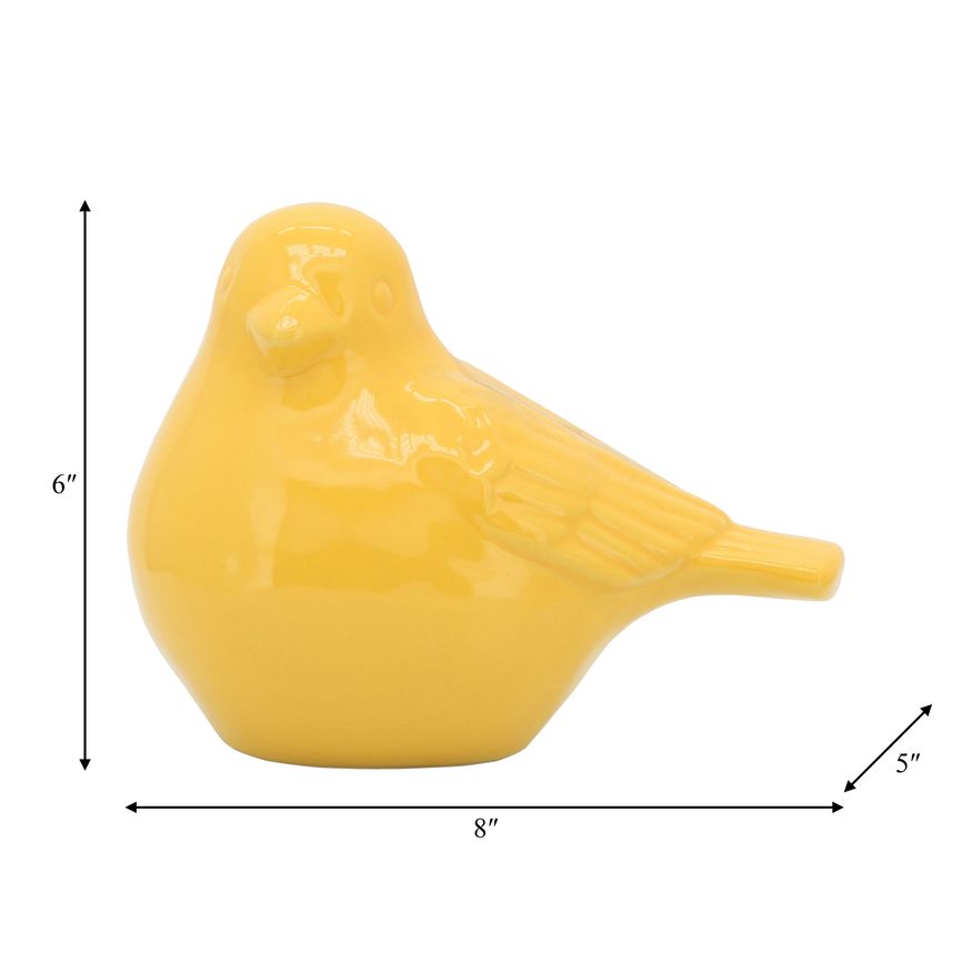 Sagebrook 8" Ceramic Bird Figurine - Yellow