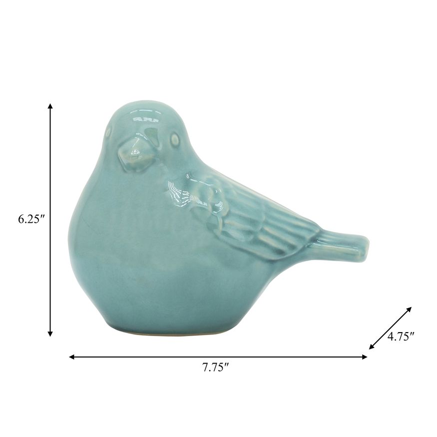 Sagebrook 8" Ceramic Bird Figurine - Sea Green