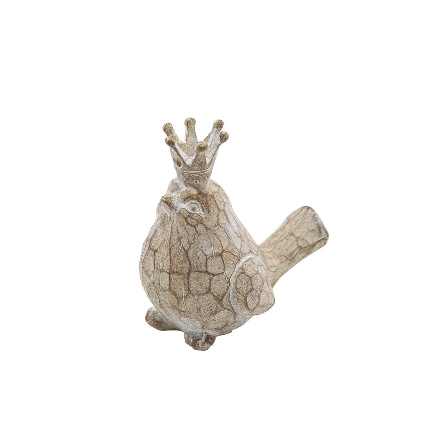 Sagebrook Resin Birds With Crowns (Set Of 2) - Brown