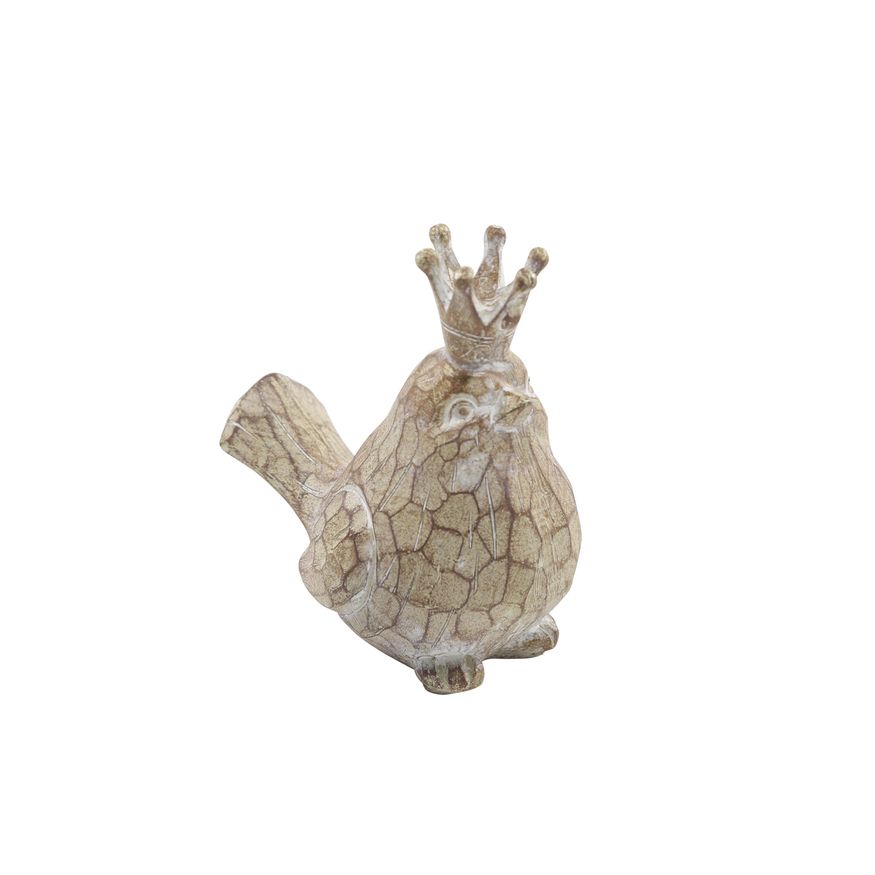 Sagebrook Resin Birds With Crowns (Set Of 2) - Brown