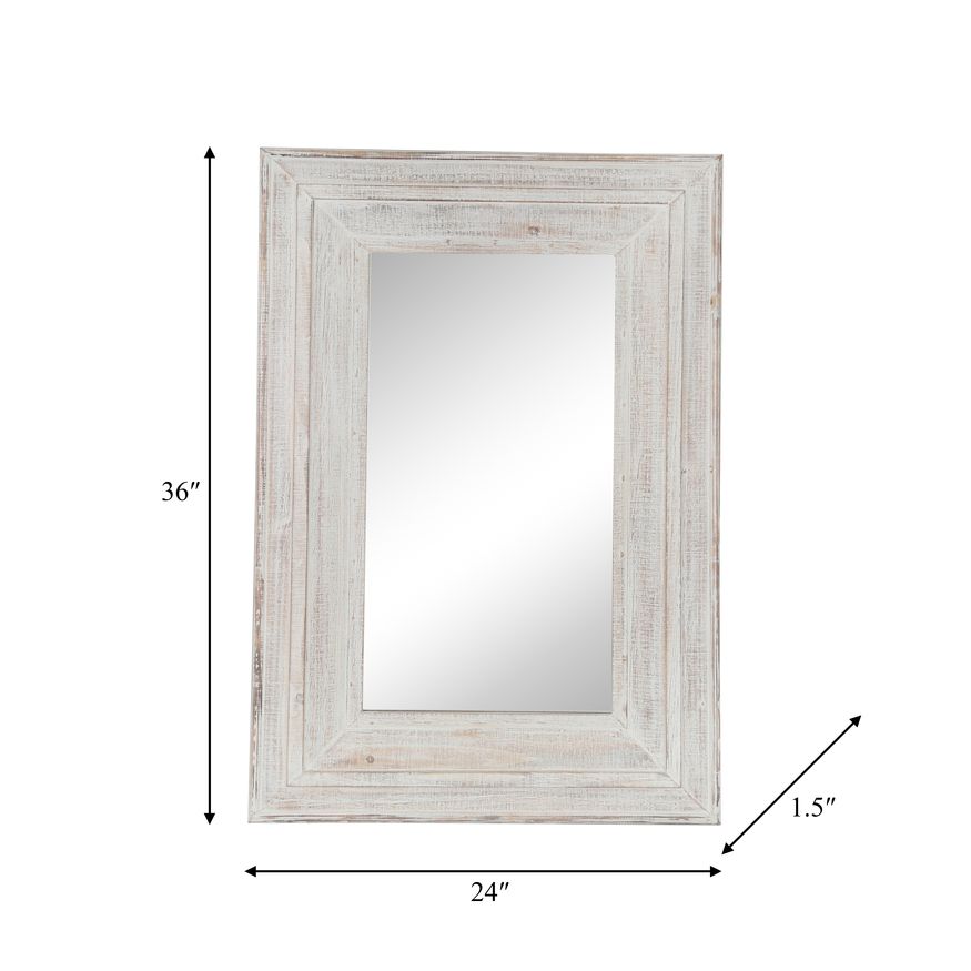 Sagebrook Wood Frame Wall Mirror - Antique White