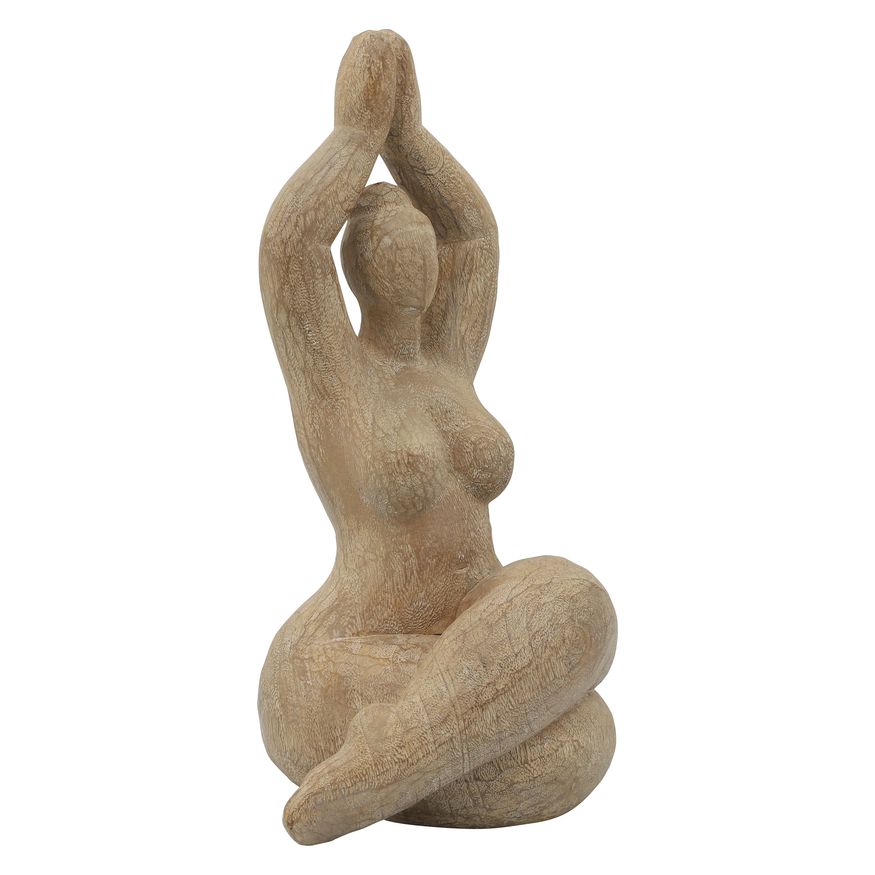 Sagebrook 11" Resin Namaste Female Yoga Figurine - Brown