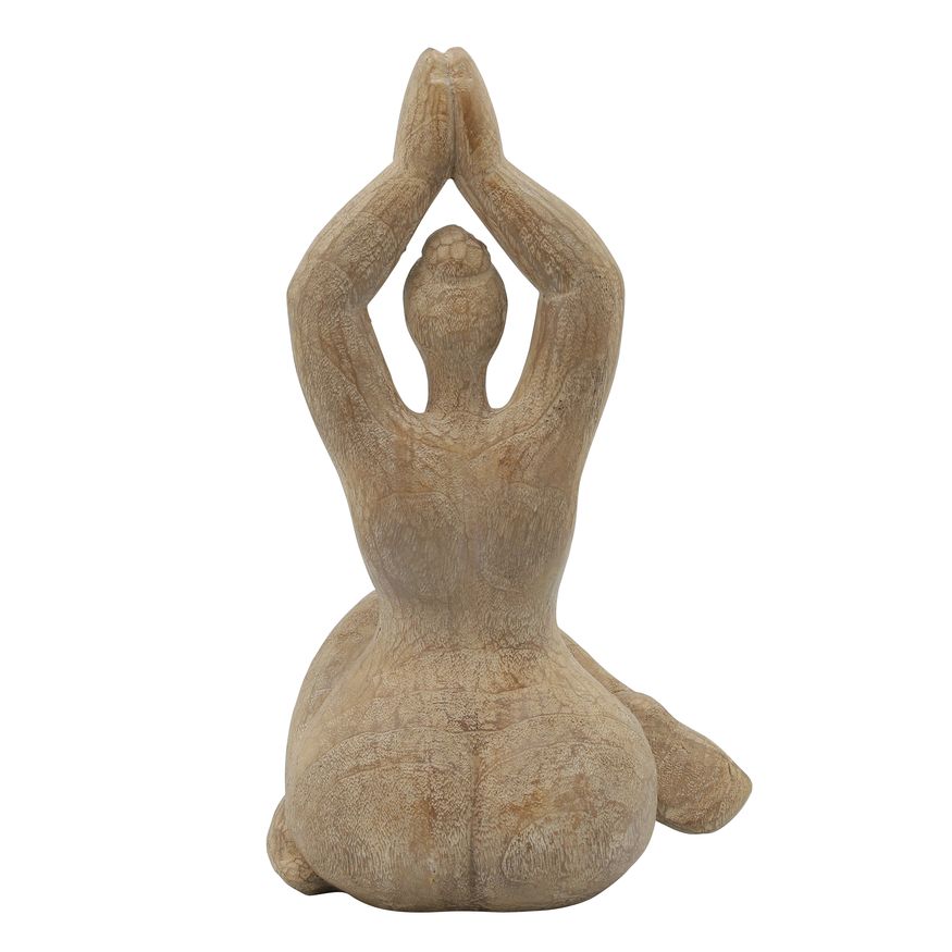 Sagebrook 11" Resin Namaste Female Yoga Figurine - Brown