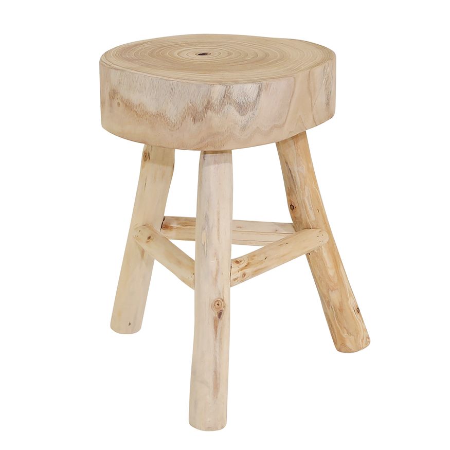 Sagebrook Wooden Stool - Natural