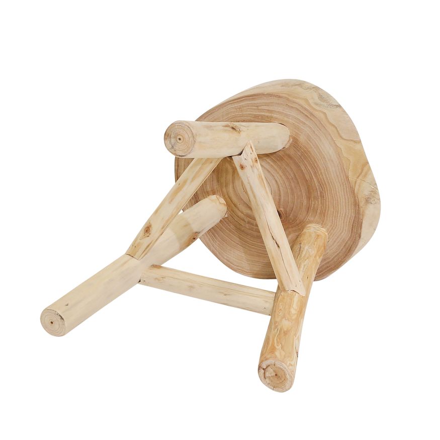 Sagebrook Wooden Stool - Natural