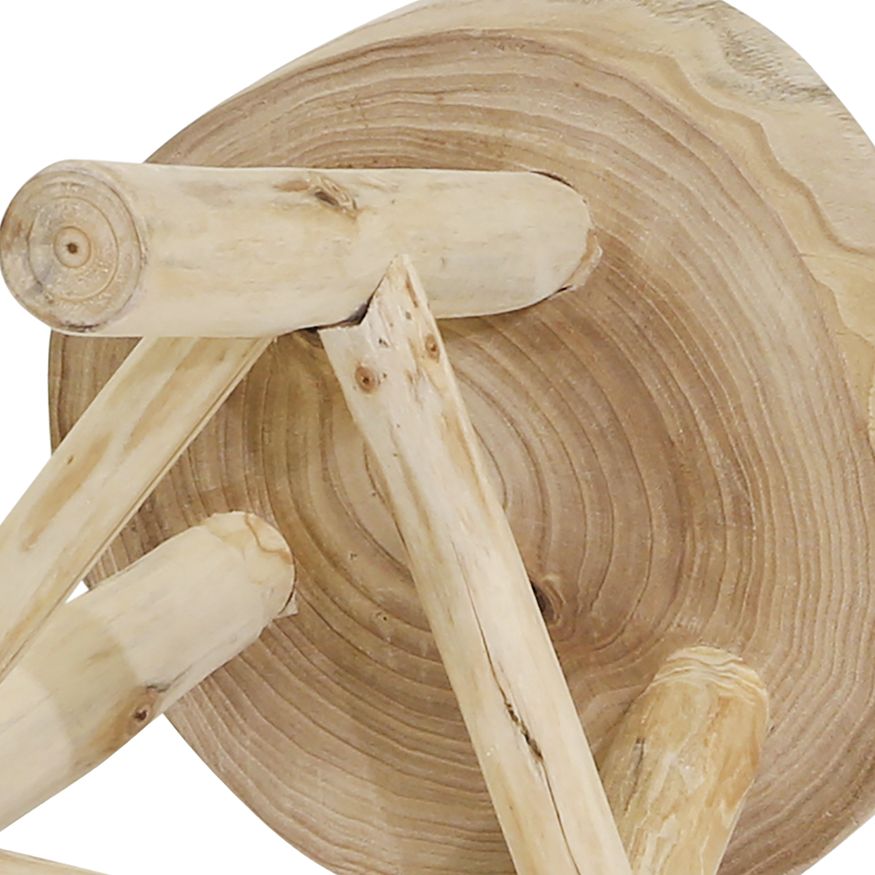 Sagebrook Wooden Stool - Natural