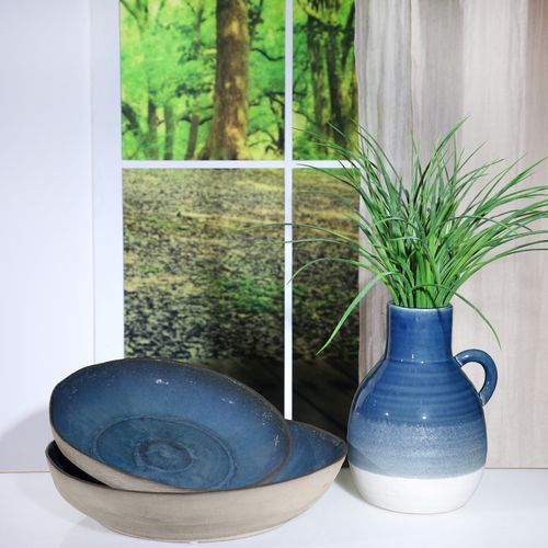 Sagebrook - 12"/15" Ceramic Bowls (Set Of 2) in Blue