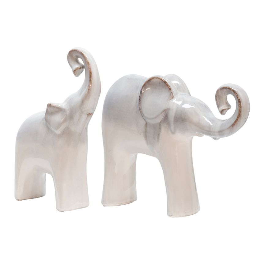 Sagebrook 6"x11" Ceramic Elephant - Cream