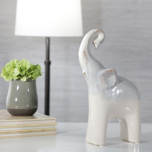 Sagebrook 6"x11" Ceramic Elephant - Cream