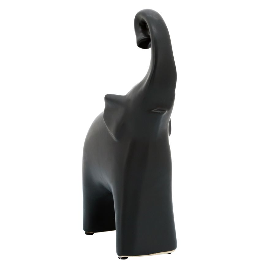 Sagebrook 6"x11" Ceramic Elephant - Matte Black