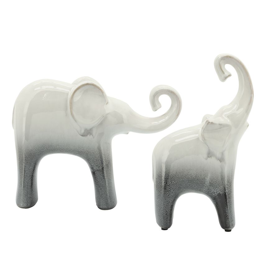 Sagebrook 6"x11" Ceramic 2-Tone Elephant - Gray